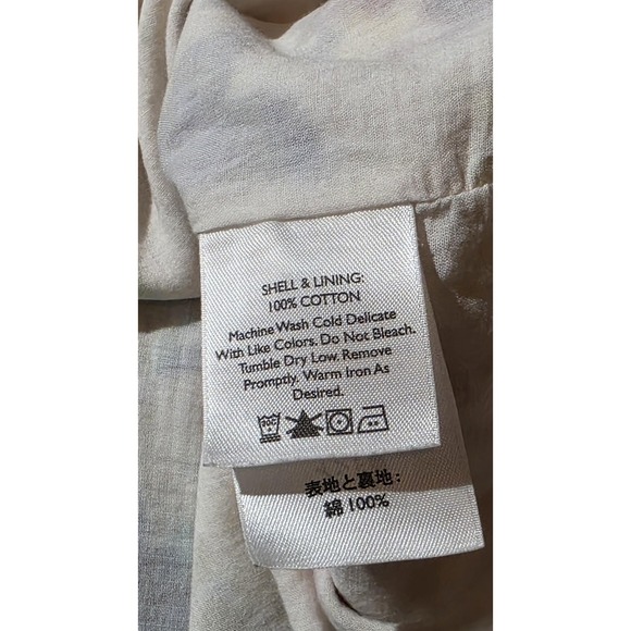 Eddie Bauer Dress Womens Small White Floral 100% Cotton Lined Cap Sleeve Belted - Picture 8 of 10